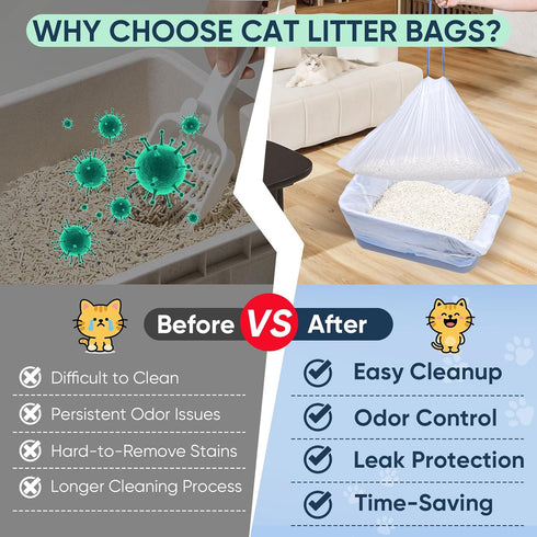 NXPPYY 160 Count 3 4, 10-12 25.19" 15.7" Cat Litter Box Liners Compatible with Litter Robot & Cat Litter Liners