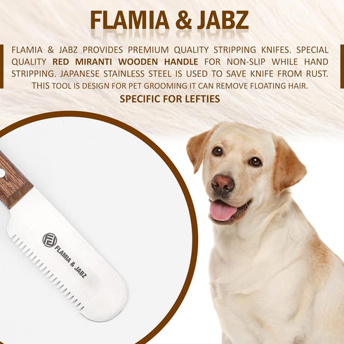 Trimmer Professional Dog Grooming Hand Stripping Knife, Stripper Tool, Red Meranti Wooded Handle non slip grip