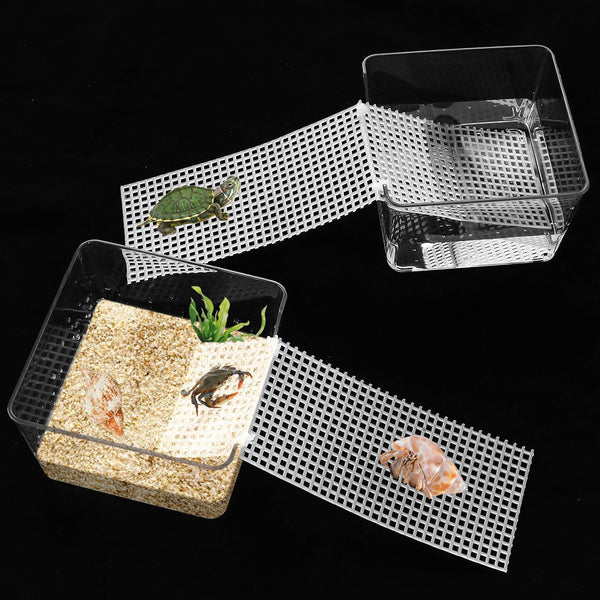 2 Pack Hermit Crab Water Tank with Cuttable Climbing Ramp - Ideal