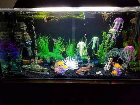 LED Aquarium Light, 7.5inch Colorful Submersible Fish Tank Light with Adjustable Brightness and Memory Function