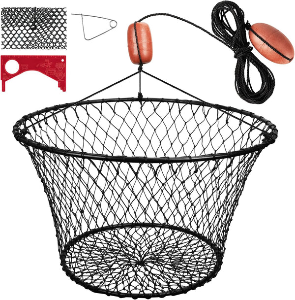 QualyQualy 30" Crab Ring Trap, Heavy Duty Crab Nets 4.4/9.5lb, Crab Net