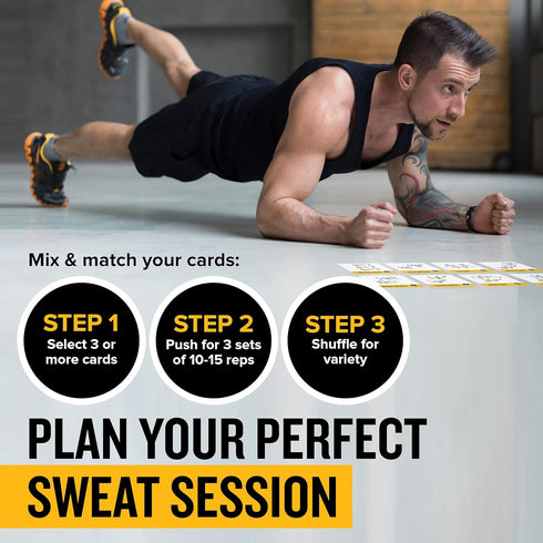 NewMe Fitness Bodyweight Workout Cards, Instructional Fitness Deck for Home or Gym