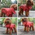 Lovelonglong Cool Dog Leather Jacket, Warm Windproof Coats for Large Medium Small Dogs, Red XXL
