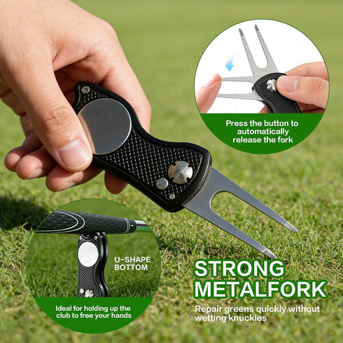 Nvobghdi 30Pcs Counter, Golf Accessories Kit with Towel, Club Brush & Groove Cleaner, Golf Balls, Tees, Score Ball Line