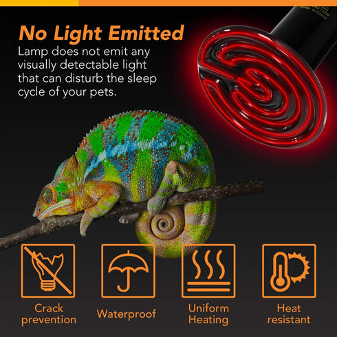 Simple Deluxe 100W Ceramic Heat Emitter Reptile Heat Lamp Bulb, No Light Emitting, for Amphibian Pet Snake Turtle &