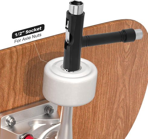 Skate Wrench Tools, Multifunctional All-in-One Skateboard Wrench, 2-in-1 Portable T-Type and L-Type Screwdriver