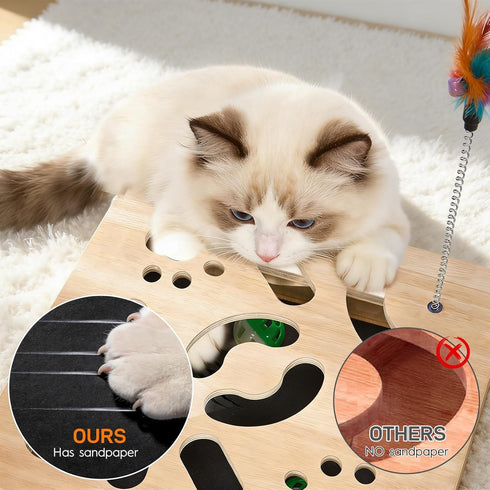 PHOEXXIX Cat Nail File Enrichment Box, cat Toys for Indoor Cats, Contains Sandpaper Inside,cat Toys for Bored Indoor