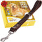 Short Leather Dog Leash, 12" Length x 1" Wide, Traffic Dog Leash for Medium, Large and Extra-Large Breeds
