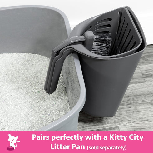Kitty City Corrugate Cat Scratch Pad, Non-Stick Litter Scoop, Cat Litter Box Kit, CM-10161