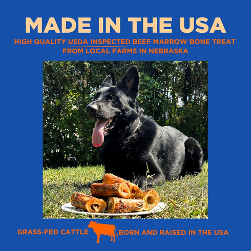 100% 7-8 (3 Pack) PAWW CHEW Natural Dog Bones, Single Ingredient inc Made in USA, Extra Large, Grass-Fed Beef Marrow