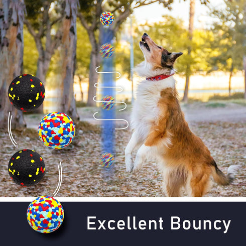 CHEODIN 6 Pcs Dog Balls Tennis Ball for Aggressive Chewers Indestructible Dog Teething Chew Toys for Large Medium Small