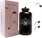 Hockey Water Bottles with Long Straw - 1 Liter 32 oz, Plastic Squeezable, Leakproof, BPA Free (Black)
