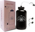 Hockey Water Bottles with Long Straw - 1 Liter 32 oz, Plastic Squeezable, Leakproof, BPA Free (Black)