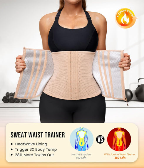 Corset Junlan Sweat Waist Trainer for Women - Sweat Band for Working Out