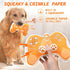 Interactive Plush Dog Toy: Squeaky Dog Toys with Crinkle Paper, Gaming Controller Shape, Rope Toys for Puppy, Small,