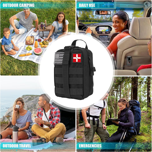 Uhoolly 236PCS Survival Kit and First Aid Kit, Survival Gear Camping Essentials Emergency Medical Supplies