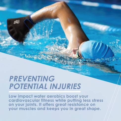 Sunlite Sports High-Density EVA-Foam Dumbbell Set for Water Aerobics, Aqua Therapy, Pool Fitness – Includes Swim Gloves