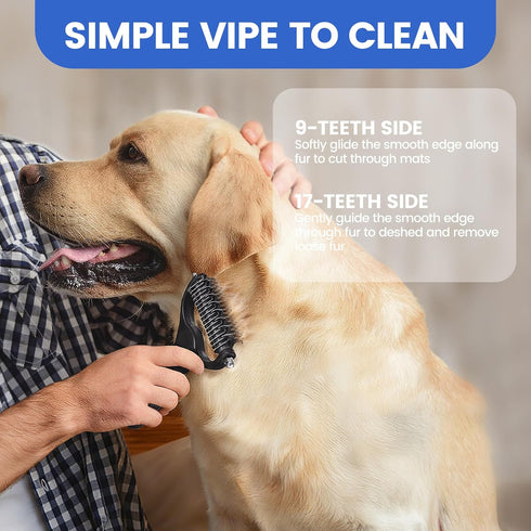Neyakopaw 4-in-1 Pets(4PCS Double-Sided Pet Grooming Rake - Professional Pet Grooming Kit, Deshedding Dematting Tool