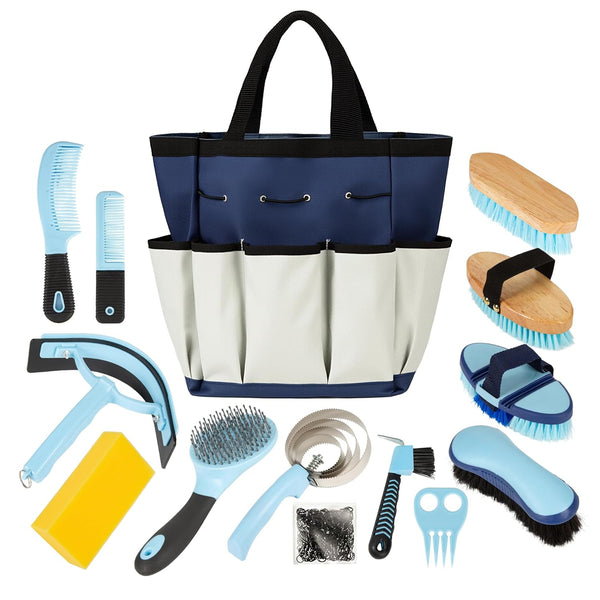 Rouisxue Horse Grooming Kit, 14-in-1 Professional Horse Brush Supplies Set for Grooming &