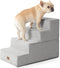 EHEYCIGA Dog Stairs for Bed, 18”H, 4-Step Non-Slip Indoor Ramp for Small Dogs and Cats, Light Grey
