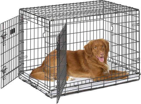MidWest Homes for Pets Quiet Time Reversible Crate Pan Cover 36' in Mushroom Diamond/Fleece