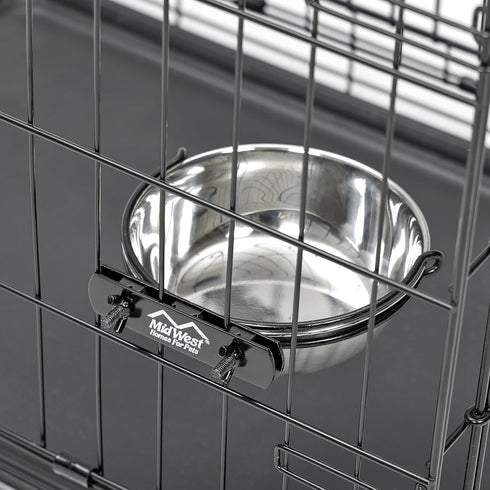 MidWest Homes for Pets Snap'y Fit Stainless Steel Food Bowl, 2 qt. for Dogs & Cats