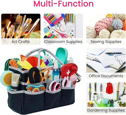 10 600D Dog Grooming Organizer Bag with Pockets, Oxford Portable Tote for Pet Supplies Storage, Travel Grooming Kit