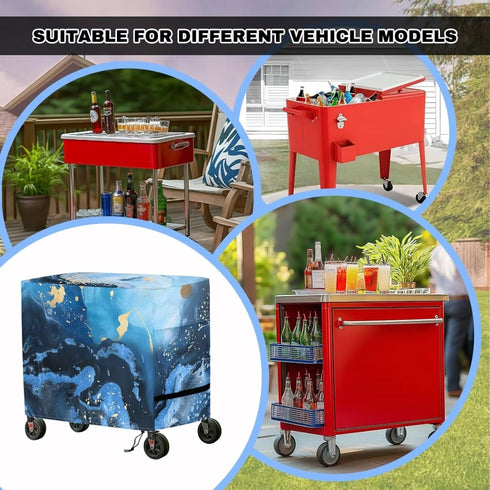 80 Waterproof Qt Rolling Cooler Cart Cover with Adjustable Drawstring Durable Easy to Install Ice Chest Covers