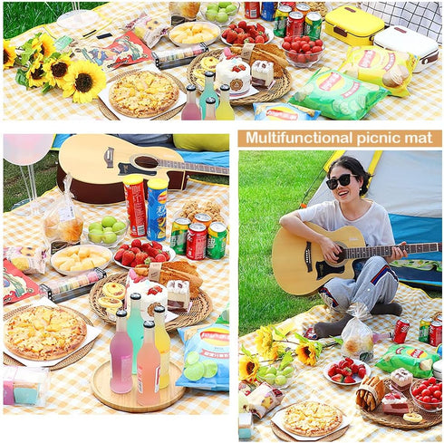 79" 79" Picnic Blanket Foldable Waterproof Sand Mat Extra Large Camping Blanket Play Mat x for Travel,Hiking,Music