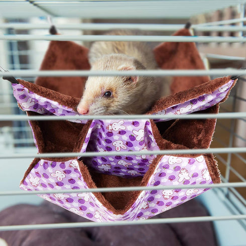 Weewooday 3 Pcs Rat Hammock - 3 Tier Pet Guinea Pig Hammock for Cage Accessories (Blue, Purple, Green)