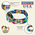 Country Brook Petz HossFit Jr Wide Martingale Dog Collar - Groovy Collection, Tie Dye Flowers, Medium
