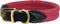 Dogs My Love Pink Soft Genuine Rolled Leather Dog Collar with Brass Hardware (17.5"-19" Neck Circumference)