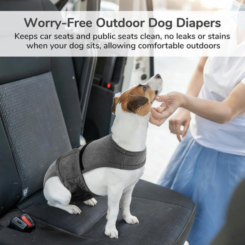 PUMYPOREITY Dog Diaper with Suspender, Escape-Proof Anti-Harassment Garment for Heat Cycle, Incontinence, Puppy