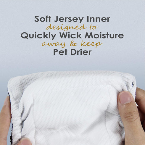 Wegreeco Washable Male Dog Belly Wrap - Pack of 3 - Small (Gold, Black, Grey)