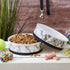 Bone Dry Pet Bowl Collection - Large Ceramic Set, Marble, 2 Count, White