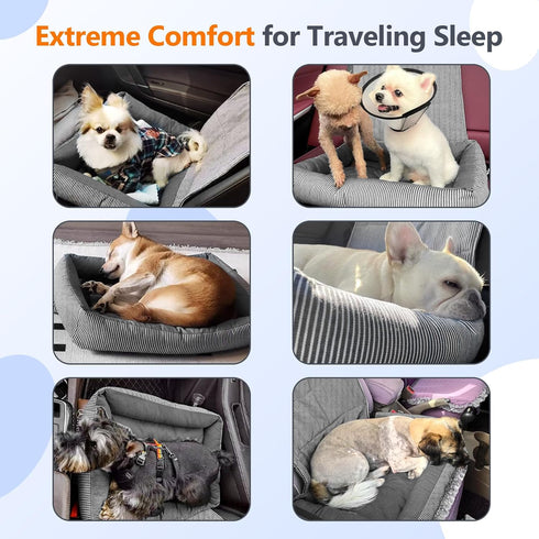 25lbs, Dog Car Seats for Small Dogs, Detachable Soft Cotton Cushion, Comfort Pet Travel Dog Bed, Puppy Car Seat