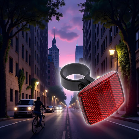 WsjiaboFux Red Bike Rear Safety Warnning Reflector Safety Bike Rear Reflector Light Back Reflective Boards Night Riding
