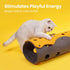 ZEZE Cheese Cat Tunnel for Indoor Cats, Felt Peek Hole Hide Tunnel Toy with Snap Buttons, Foldable Interactive Cat Play