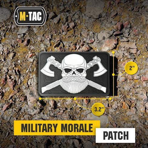 M-Tac Tactical Beard Skull Patch - Morale Patch for Military Gear, Army Patches for Clothes and Hats