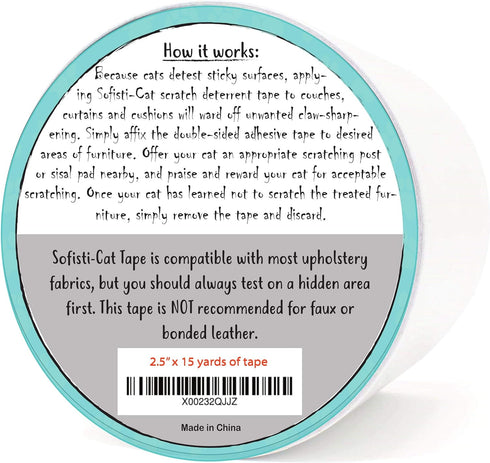 Training Tape, Cat Tape for Furniture, Cat Scratch Deterrent for Furniture, Keep Cats from Scratching Furniture with our Double -Sided Tape Cat Repellent