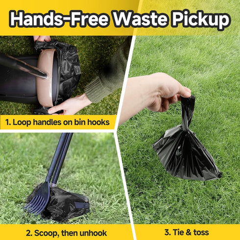 Eiszhjk 60 Count Hammer, Pooper Scooper Bags Compatible with Arm and Dog Waste Bags with Easy-Tie Handles, Extra Thick