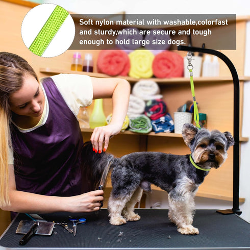 Pet Dog Grooming Loop, Nylon Restraint Noose Adjustable Fixed Safety Tether Straps for Grooming Table Bathtub (2 Pack)