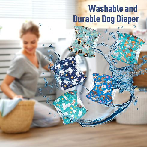 5Pack Dog Diapers Male,Leakproof Pet Soft Dog Belly Band Wraps,Reusable High Absorbency Male Dog Diaper,Wider Washable