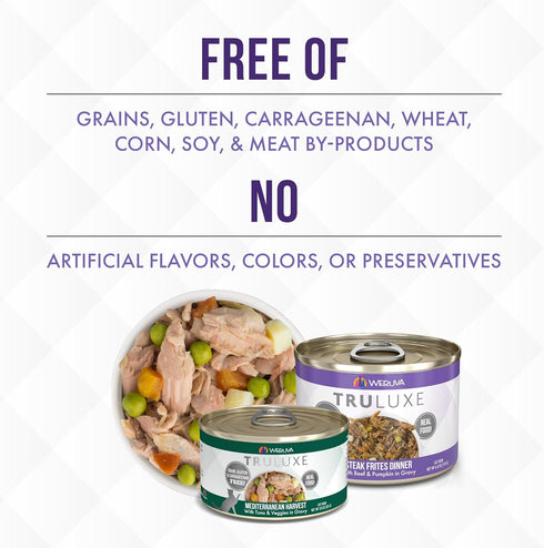 Weruva TruLuxe Cat Food, Mediterranean Harvest with Tuna, Whole Meat & Veggies in Gravy, 3oz (Pack of 24)