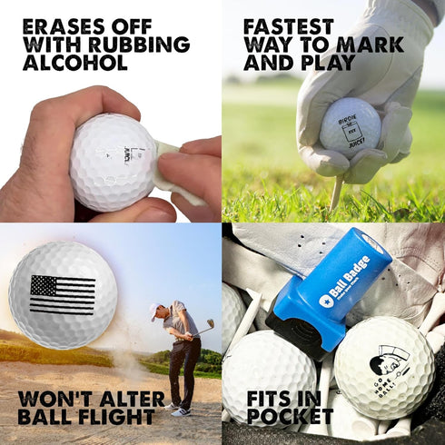 Happy Series Golf Ball Marker - Reusable Stamp for Easy Identification