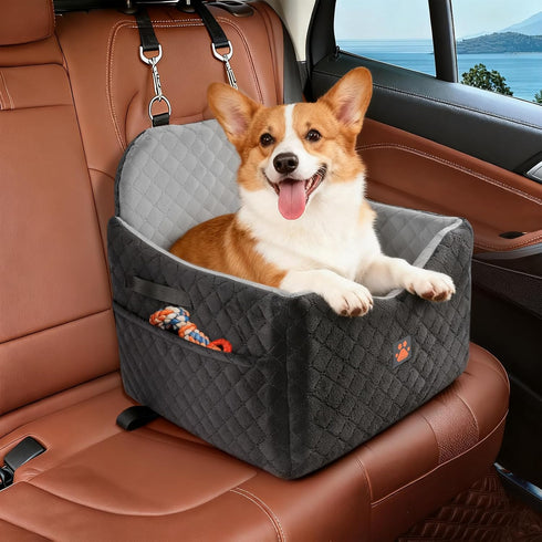 Felixora 35lbs Dog Car Seats for Small/Medium Dogs, Puppy Car Seat with Side Opening, Thick Cushion, Detachable