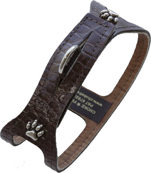 Pet Shoulder Collar - 15", Croco Chocolate