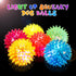 6 Pcs Light Up Spiky Ball Dog Toy, Glow in The Dark Spikey LED Flashing Rubber Dog Balls for Teething, Toss Fetch