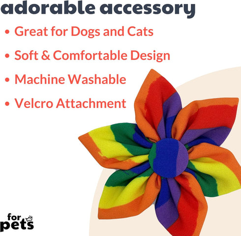Huxley & Kent Pinwheel for Pets | Equality (Small) | Pride Velcro Collar Accessory for Dogs/Cats | Fun Pet Pinwheel Collar Attachment | Cute, Comfortable Pet Accessory | H&K Pet Pinwheel