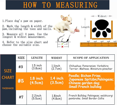 YAODHAOD Dog Shoes for Winter, Fleece Warm Snow Booties for Small Medium Dogs, Size 5: Pink